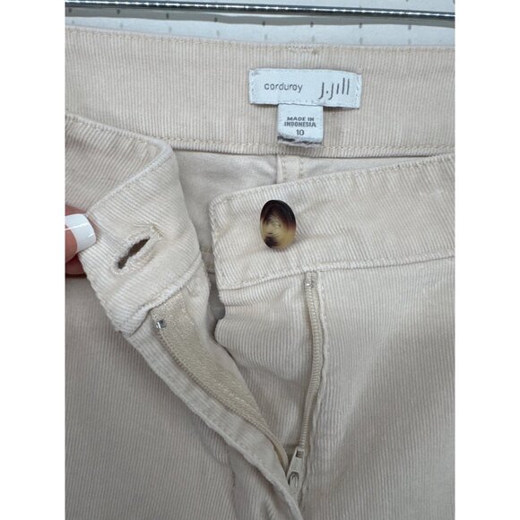 J.Jill Corduroy Women Pant Sz 10 White Slim Fit Stretch Comfy Casual Modern City - Picture 3 of 11